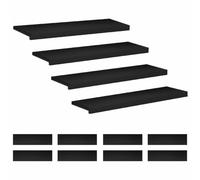 vidaXL Alfombras para escalones 12 uds. 90 x 30 x 2 cm Negro