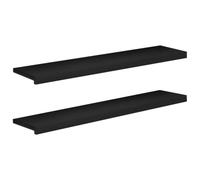vidaXL Alfombras para escalones 2 uds. 110 x 25 x 2 cm Negro