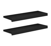 vidaXL Alfombras para escalones 2 uds. 70 x 25 x 2 cm Negro