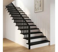 vidaXL Alfombras para escalones 2 uds. 70 x 25 x 2 cm Negro