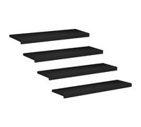 vidaXL Alfombras para escalones 4 uds. 100 x 30 x 2 cm Negro