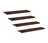 vidaXL Alfombras para escalones 4 uds. 110 x 30 x 2 cm Marrón Oscuro