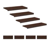 vidaXL Alfombras para escalones 8 uds. 70 x 25 x 2 cm Marrón Oscuro