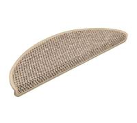 vidaXL Alfombrilla Autoadhesiva de Escalera 15 uds, Alfombrilla con Aspecto Sisal, Protector Antideslizante de Peldaño, Tela Beige Oscuro 56x17x3 cm