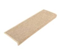 vidaXL Alfombrilla Autoadhesiva de Escalera 15 uds, Alfombrilla con Aspecto Sisal, Protector Antideslizante de Peldaño, Tela Beige Claro 65x21x4 cm