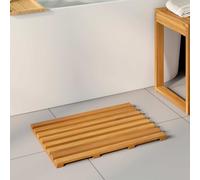 vidaXL Alfombrilla de baño Liso Marrón 56 x 37 x 2,5 cm