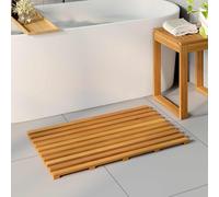 vidaXL Alfombrilla de baño Liso Marrón 80 x 48 x 2,5 cm
