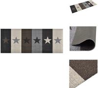 vidaXL Alfombrilla para suelo de cocina, lavable, diseño de estrellas, 60x180 cm - Alfombrillas para pies