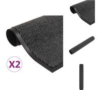 vidaXL Alfombrillas absorbentes, 2 unidades, rectangulares, con textura, 60x90 cm, color gris antracita - Alfombrillas para el suelo