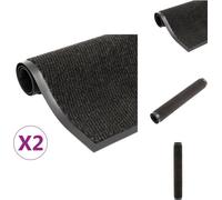vidaXL Alfombrillas absorbentes, 2 unidades, rectangulares, con textura, 90x150 cm, color - Alfombrillas para interiores