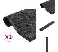 vidaXL Alfombrillas antideslizantes, 2 unidades, rectangulares, con textura, 120x180 cm, color gris antracita - Alfombrillas para el suelo