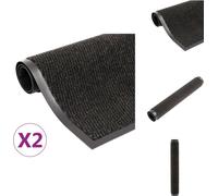 vidaXL Alfombrillas antideslizantes, 2 unidades, rectangulares, con textura, 80x120 cm, color - Alfombrillas para interiores