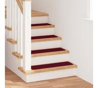 vidaXL Alfombrillas Antideslizantes para Escalera 15 pcs Burdeos