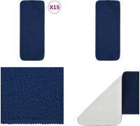 vidaXL Alfombrillas antideslizantes para escaleras, 15 unidades, 60x25 cm, azul marino, rectangulares - Alfombrilla para escaleras - Juego de alfombrillas para escaleras - Alfombrilla antideslizante p