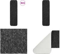 vidaXL Alfombrillas antideslizantes para escaleras, 15 unidades, 75x20 cm, color antracita, rectangulares - Alfombrilla para escaleras - Juego de alfombrillas para escaleras - Alfombrilla antideslizan
