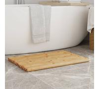 vidaXL Alfombrillas de baño 2 unidades bambú 70x50 cm