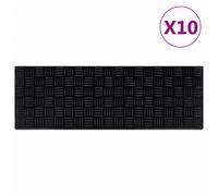 vidaXL Alfombrillas de escalera de goma 10 uds goma 25x75 cm
