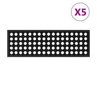 vidaXL Alfombrillas de escalera de goma 5 uds 25x75 cm