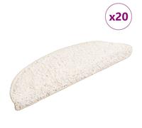 vidaXL Alfombrillas para escaleras 20 unidades 56x17x3 cm Blanco Semicircular
