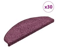 vidaXL Alfombrillas para escaleras, 30 unidades, 65x21x4 cm, color morado oscuro, semicirculares, grandes