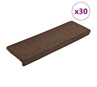 vidaXL Alfombrillas para escaleras 30 unidades 65x21x4 cm Marrón Café Borde Rectangular
