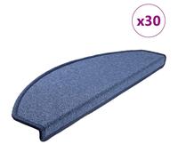 vidaXL Alfombrillas para escaleras 30 unidades 65x24x4 cm Azul Semicircular Grande