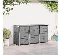 vidaXL Almacenamiento de contenedor con ruedas Acero inoxidable Gris