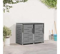 vidaXL Almacenamiento de contenedor con ruedas for 2 Bins 240L Gris