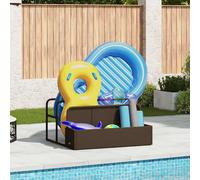 vidaXL Almacenamiento para flotadores de piscina, color marrón, 110x100x57 cm, poliratán