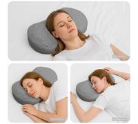 vidaXL Almohada cervical Gris Espuma Viscoelástica 53 x 34,5 x 10,5 cm
