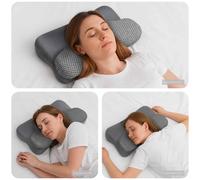 vidaXL Almohada cervical Gris Espuma Viscoelástica 58 x 36 x 13 cm