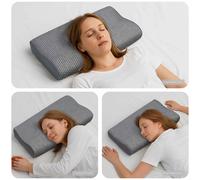 vidaXL Almohada cervical Gris Espuma Viscoelástica 59 x 34 x 12 cm