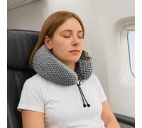 vidaXL Almohada de viaje para el cuello Gris Espuma Viscoelástica