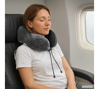 vidaXL Almohada de viaje para el cuello Gris Espuma Viscoelástica