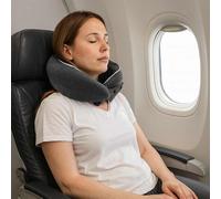 vidaXL Almohada de viaje para el cuello Gris oscuro