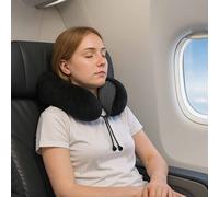 vidaXL Almohada de viaje para el cuello Negro Espuma Viscoelástica