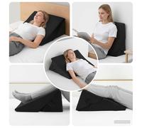 vidaXL Almohada en forma de cuña Negro 55 x 55 x 26 cm