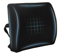 vidaXL Almohada lumbar Espuma viscoelástica 35,5x30x12 cm Negro, ergonómica, funda lavable