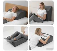 vidaXL Almohada para Piernas Liso Gris 63 x 52 x 19 cm Espuma PU