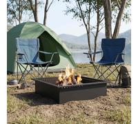 vidaXL Anillo para Hoguera Negro 80 x 80 x 25 cm Acero