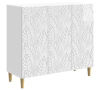 vidaXL Mueble aparador, blanco brillante, 89 x 34,5 x 80 cm, material de madera