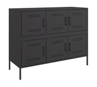 vidaXL Aparador de acero negro 100,5 x 39 x 79 cm