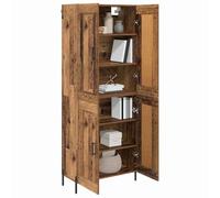 vidaXL Aparador Alto 2 pcs Madera Envejecida Madera de ingeniería, Mueble de Almacenamiento Rectangular para Sala, útil como aparador de Comedor, Pieza de Interior