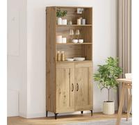 vidaXL Aparador alto 2 pcs Roble artisan Madera de ingeniería