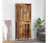vidaXL Aparador alto 2 piezas Madera envejecida, Madera de ingeniería