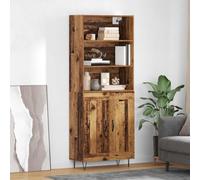 vidaXL Aparador alto 2 uds. Madera vieja 69,5 x 34 x 180 cm