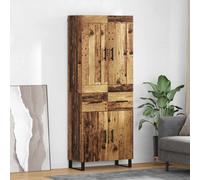 vidaXL Aparador alto 2 uds. Madera vieja 69,5 x 34 x 180 cm