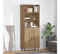 vidaXL Mueble alto, 2 unidades, roble artesanal, 69,5 x 32,5 x 180 cm