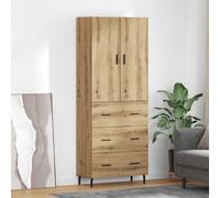 vidaXL Aparador alto 2 uds. Roble artisan 69,5 x 34 x 180 cm