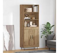 vidaXL Aparador alto 2 uds. Roble artisan 69,5 x 34 x 180 cm